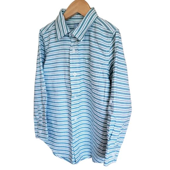 GAP Boy's Striped Button Down Long Sleeve Shirt Size 5 - Picture 2 of 8